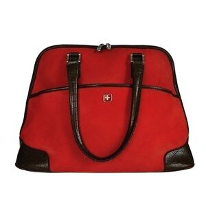 Swiss Gear by Swiss Army Travel Bag Overnight Shoulder Tote Orange Brown Zip Up